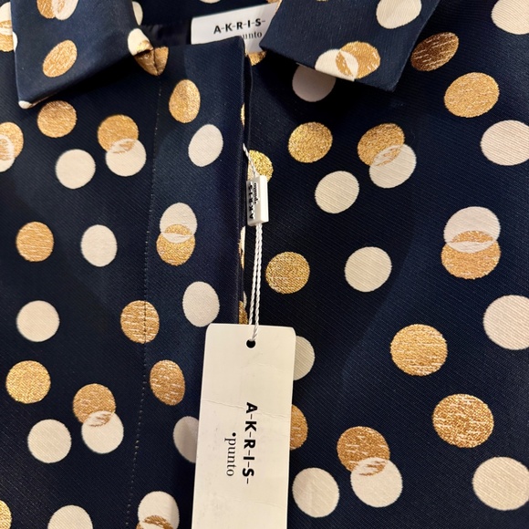 Akris Punto Navy Jacquard Metallic Dot Jacket — Size 8, NWT - Picture 2 of 14